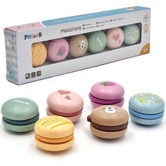 Mediniai pjaustomi macarons Viga Toys L-44087, įvairių spalvų, 6 vnt. kaina ir informacija | Žaislai mergaitėms | pigu.lt