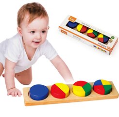 Medinė geometrinių figūrų dėlionė Viga Toys L-58653, 11 d. цена и информация | Развивающие игрушки | pigu.lt