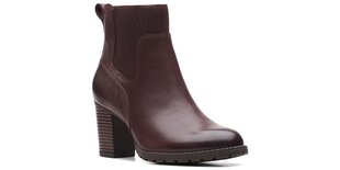 Clarks Moteriški Bordo Spalvos Odiniai Bateliai Verona Ease kaina ir informacija | Aulinukai, ilgaauliai batai moterims | pigu.lt