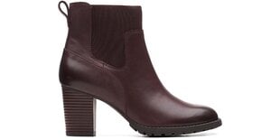 Clarks Moteriški Bordo Spalvos Odiniai Bateliai Verona Ease kaina ir informacija | Aulinukai, ilgaauliai batai moterims | pigu.lt