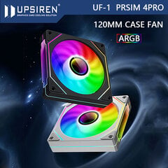 UF-1 PRISM 4 PRO kompiuterio važiuoklės ventiliatorius 12cm ARGB 4 kontaktų PWM tylus aušinimo ventiliatorius 12V didelis oro tūris 45,2CFM/600-1500RPM kaina ir informacija | Auto reikmenys | pigu.lt