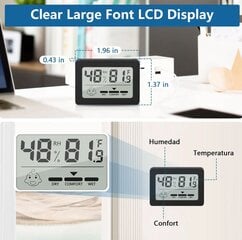 Skaitmeninis termometras su higrometru Oria HC2, 4 vnt. kaina ir informacija | Meteorologinės stotelės, termometrai | pigu.lt
