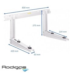 Oro kondicionieriaus išorinio bloko sieninis laikiklis Rodigas MS230, 420mm x 800mm, 140kg kaina ir informacija | Kondicionieriai, šilumos siurbliai, rekuperatoriai | pigu.lt