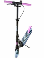 Motoroleris Raven Pastelle Black/Pink 145mm su rankiniu stabdžiu ir priekiniu amortizatoriumi + skambučiu kaina ir informacija | Paspirtukai | pigu.lt