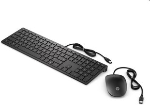 HP Pavilion Wired Keyboard and Mouse 400 kaina ir informacija | Žaidimų kompiuterių priedai | pigu.lt