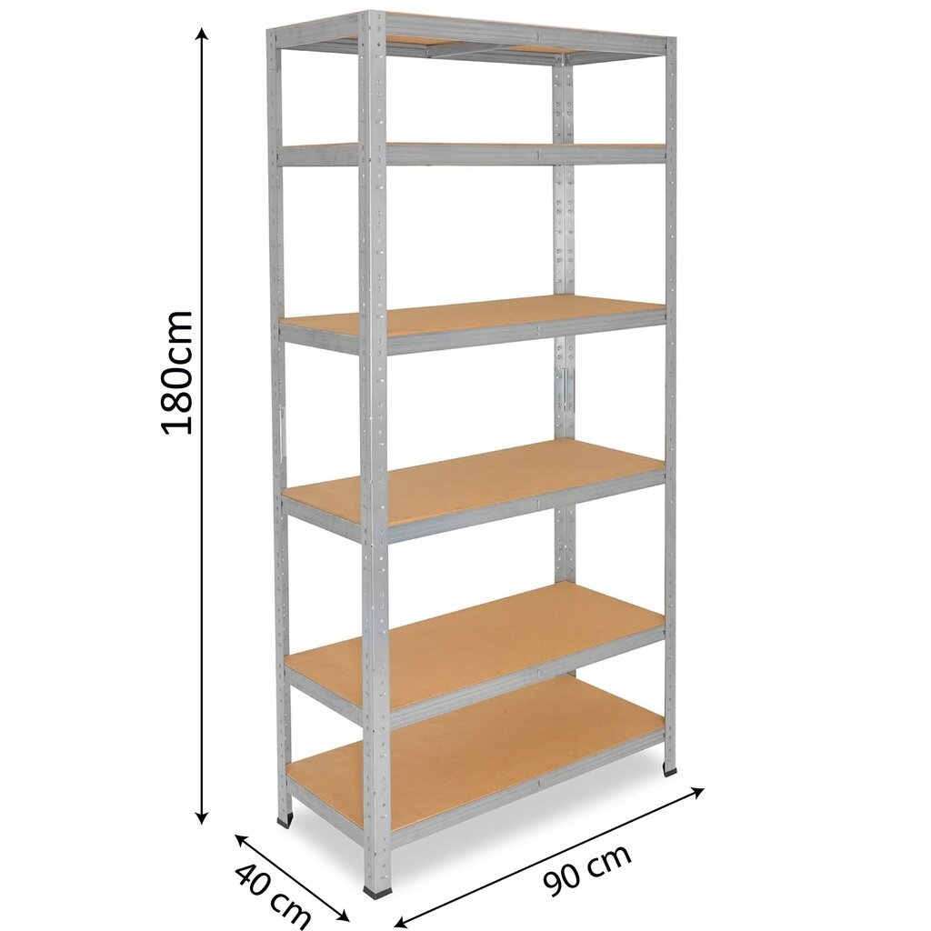 6 POKYČIŲ STOVAS 180 x 90 x 40 cm Lentynos keliamoji galia: 175 KG GWI2172 CHOMIK kaina ir informacija | Sandėliavimo lentynos | pigu.lt