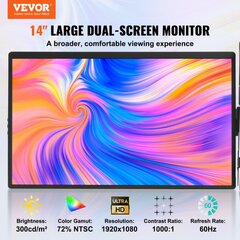 Vevor Portable HD kaina ir informacija | Monitoriai | pigu.lt