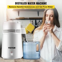 Profesionalus vandens distiliatorius Vevor, 4 L, 750W, 1,2-2 L/H kaina ir informacija | Vandens filtrai, valymo įrenginiai | pigu.lt