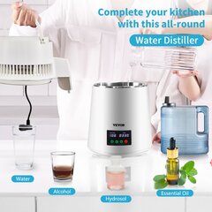 Vandens distiliatorius Vevor, 750W, 1 L/H, 4L talpa kaina ir informacija | Vandens filtrai, valymo įrenginiai | pigu.lt