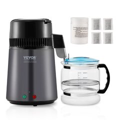 Vandens distiliatorius Vevor, 750W, 1 L/H, 4L, pilkas kaina ir informacija | Vandens filtrai, valymo įrenginiai | pigu.lt