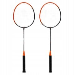 Badmintono rinkinys Nils, 12 vnt., juodas/oranžinis kaina ir informacija | Badmintonas | pigu.lt