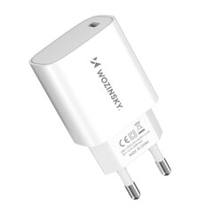 Tinklo įkroviklis, Wozinsky WGWCCW1, 20W USB-C, 100-240 V., baltos spalvos kaina ir informacija | Atsarginiai maitinimo šaltiniai (power bank) | pigu.lt