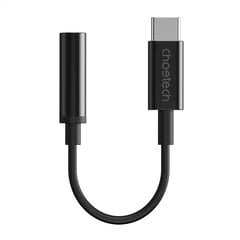 Garso adapteris, Choetech AUX0031, USB-C - Jack 3,5 mm., 11 cm., juodas kaina ir informacija | Adapteriai, USB šakotuvai | pigu.lt