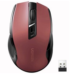 Tiksli belaidė pelė, USB 2,4 GHz., Bluetooth 5.0., Ugreen MU0061, 4000 DPI, raudona kaina ir informacija | Komponentų priedai | pigu.lt