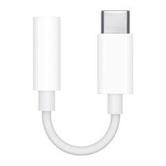 Оригинальный аудиоадаптер, Apple MU7E2ZM/A1, USB-C, мини-джек 3,5 мм, белый цена и информация | Адаптеры, USB-разветвители | pigu.lt