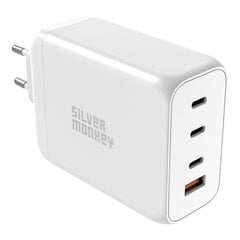 Galingas įkroviklis, Silver Monkey SMA1541, GaN 200 W., 3 x USB-C, PD, USB-A, QC 3.0, baltos spalvos kaina ir informacija | Atsarginiai maitinimo šaltiniai (power bank) | pigu.lt