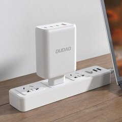 Tinklo įkroviklis, Dudao, GaN USB-A, 3 x USB-C, PD, 140 W., baltas kaina ir informacija | Atsarginiai maitinimo šaltiniai (power bank) | pigu.lt