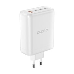 Tinklo įkroviklis, Dudao, GaN USB-A, 3 x USB-C, PD, 140 W., baltas kaina ir informacija | Atsarginiai maitinimo šaltiniai (power bank) | pigu.lt