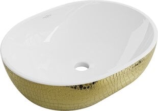 Praustuvas Mexen Viki 48 cm, White/Gold pattern kaina ir informacija | Praustuvai | pigu.lt