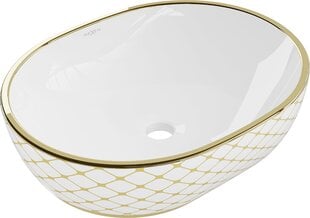 Praustuvas Mexen Viki 48 cm, White/Gold pattern kaina ir informacija | Praustuvai | pigu.lt