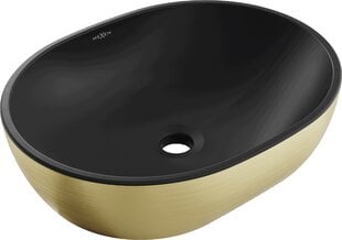 Praustuvas Mexen Viki 48 cm, Black matt/Gold lines kaina ir informacija | Praustuvai | pigu.lt