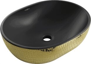 Praustuvas Mexen Viki 48 cm, Black matt/Gold pattern kaina ir informacija | Praustuvai | pigu.lt