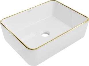 Praustuvas Mexen Catia 48 cm, White/Gold edge kaina ir informacija | Praustuvai | pigu.lt