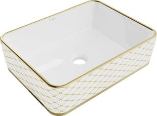 Praustuvas Mexen Catia 48 cm, White/Gold pattern kaina ir informacija | Praustuvai | pigu.lt