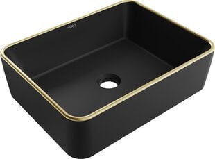 Praustuvas Mexen Catia 48 cm, Black matt/Gold edge kaina ir informacija | Praustuvai | pigu.lt