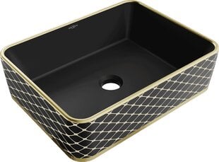 Praustuvas Mexen Catia 48 cm, Black matt/Gold pattern kaina ir informacija | Praustuvai | pigu.lt