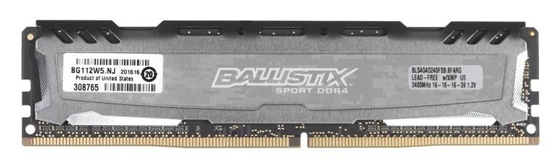 Ballistix Sport LT DDR4 4GB 2400MHz CL16 (BLS4G4D240FSB) цена и информация | Operatyvioji atmintis (RAM) | pigu.lt
