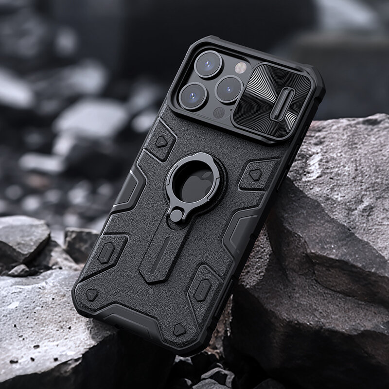 „iPhone 15 Pro Max“ dėklui „CamShield Armor Case“ TPU rėmo slankiojančios kameros galinis dangtelis, skirtas „iPhone15 Pro“ su žiediniu stovu – skirtas „iPhone 15 ProMax“ kaina ir informacija | Telefono dėklai | pigu.lt