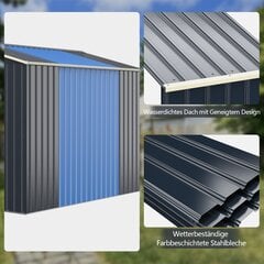 Costway lauko metalinės pastogės išplėtimo komplektas, prailgintas 277 x 202 x 64 cm pilka kaina ir informacija | Sodo nameliai, malkinės, pastogės | pigu.lt