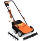 Costway Electric Scarifier Vejos aeratorius 1500W 2-in-1 Scarifier ir aeratorius 104,5 x 51 x 103 cm Oranžinė цена и информация | Sodo įrankiai | pigu.lt