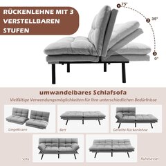 Costway sulankstoma sofa-lova su miego funkcija, Pilka цена и информация | Кресла в гостиную | pigu.lt