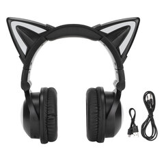 Cat Ear Bluetooth ausinės Stereo ausinės su mikrofonu LED Mielos katės ausinės mergaitėms vaikams kaina ir informacija | Ausinės | pigu.lt