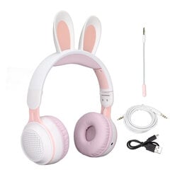 „Rabbit Ear Bluetooth 5.0“ ausinės sulankstomos belaidės vaikų ausinės su spalvotu LED apšvietimu, skirtu kompiuteriniam planšetiniam kompiuteriui internete Mokymasis balta rožinė kaina ir informacija | Ausinės | pigu.lt