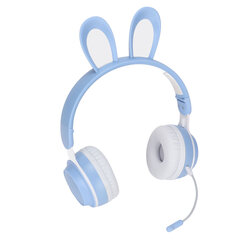 „Rabbit Ear Bluetooth 5.0“ ausinės sulankstomos belaidės vaikų ausinės su spalvotu LED apšvietimu, skirtos kompiuteriniam planšetiniam kompiuteriui, internetiniam mokymuisi mėlyna spalva kaina ir informacija | Ausinės | pigu.lt