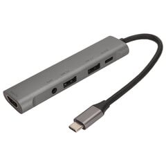 USB C šakotuvas 4K HD daugialypės terpės sąsajos išvestis PD greito įkrovimo C tipo iki 3,5 mm garso 5 viename kelių prievadų adapteris kaina ir informacija | Žaidimų kompiuterių priedai | pigu.lt