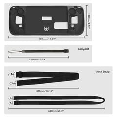 Silikoninis dėklas, suderinamas su „Steam Deck“ neslystančiu ir neįbrėžimu apsauginiu dėklu su rankiniu dirželiu kaina ir informacija | Žaidimų kompiuterių priedai | pigu.lt