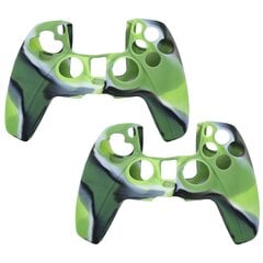 2 vnt Gamepad apsauginis dangtelis kamufliažinis silikoninis dėklas, skirtas PS5 žaidimų valdikliui „Camo Green“ kaina ir informacija | Žaidimų kompiuterių priedai | pigu.lt