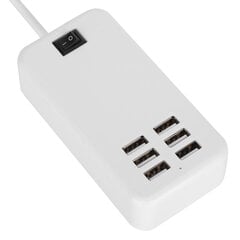 Įkroviklio adapteris 6 prievadas 30 W USB stalinis greito įkrovimo stoties šakotuvas 100?240VUS kištukas kaina ir informacija | Žaidimų kompiuterių priedai | pigu.lt