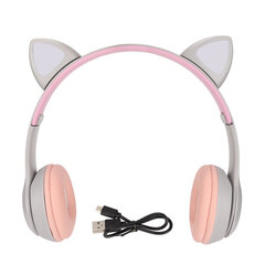 Cat Ear Bluetooth ausinės triukšmą slopinančios ištraukiamos belaidės kortelės LED spalvotos šviesos vaikiškos ausinės kaina ir informacija | Ausinės | pigu.lt