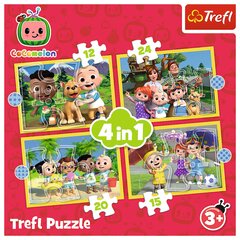 Cocomelon Dėlionė 4in1 Susipažinkite su herojais Trefl 3+ kaina ir informacija | Dėlionės (puzzle) | pigu.lt