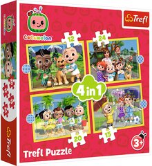 Cocomelon Dėlionė 4in1 Susipažinkite su herojais Trefl 3+ kaina ir informacija | Dėlionės (puzzle) | pigu.lt