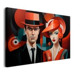 Drobė sienų tapyba moteris vyras art deco stiliaus 80x120cm kaina ir informacija | Reprodukcijos, paveikslai | pigu.lt