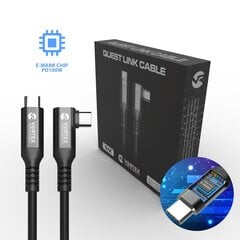 "VortexVR" kabelis 5 m 10 GBPS PD100W (Fast charging) USB-C į META QUEST LINK / OCULUS LINK цена и информация | Очки виртуальной реальности | pigu.lt