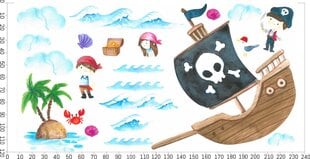 Dekoratyviniai lipdukai vaikams Pirates Treasure Sea Island Ship 120x240 цена и информация | Интерьерные наклейки | pigu.lt