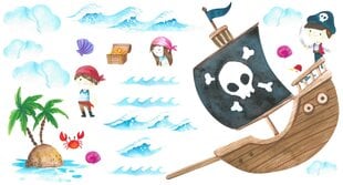 Dekoratyviniai lipdukai vaikams Pirates Treasure Sea Island Ship 100x200 цена и информация | Интерьерные наклейки | pigu.lt