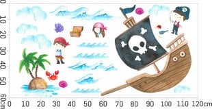 Dekoratyviniai lipdukai vaikams Pirates Treasure Sea Island Ship 60x120 цена и информация | Интерьерные наклейки | pigu.lt